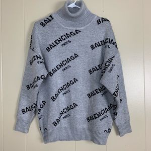 jacquard logo crewneck balenciaga